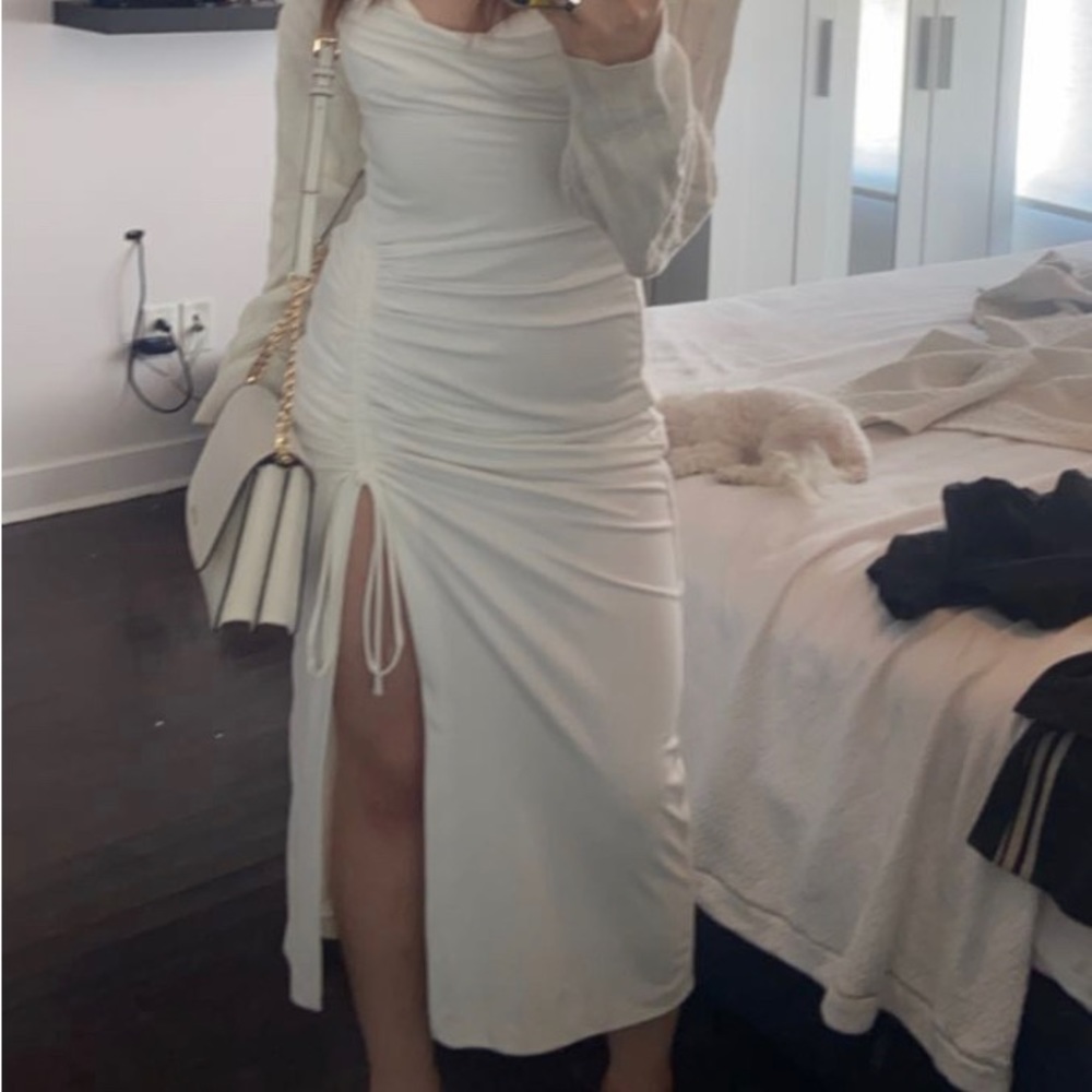 open slit long white zara tank top dress, worn once perfect condition.